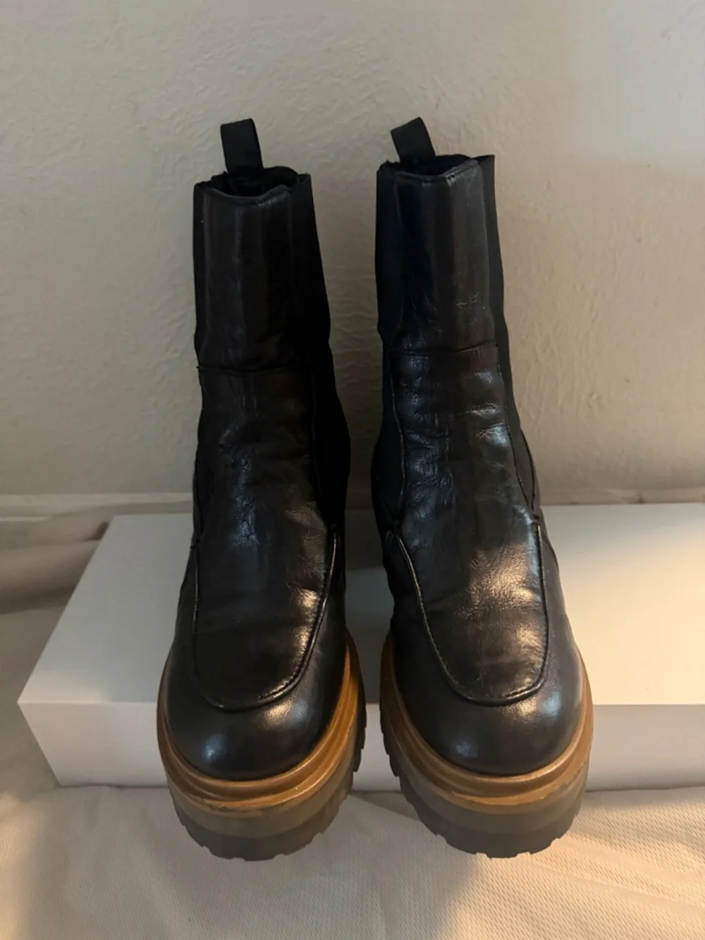 Mis Mooz Evanna Platform Booties with Brown Lug Sole - Women - Picture 2 of 6